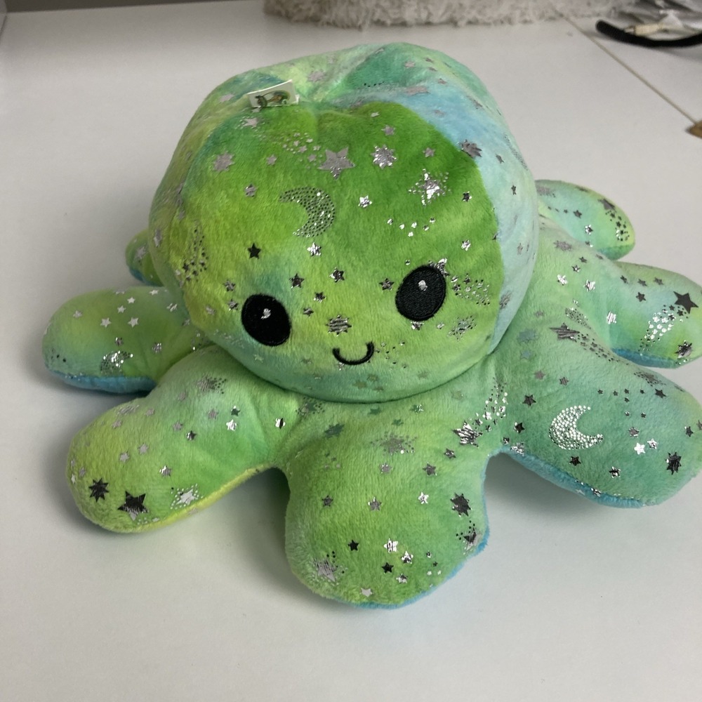 Cute Octopus Green 11 Inch Reversible Soft Stuffed Toy